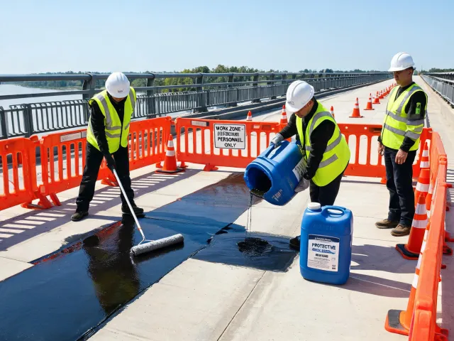 Bridge repair coating application
